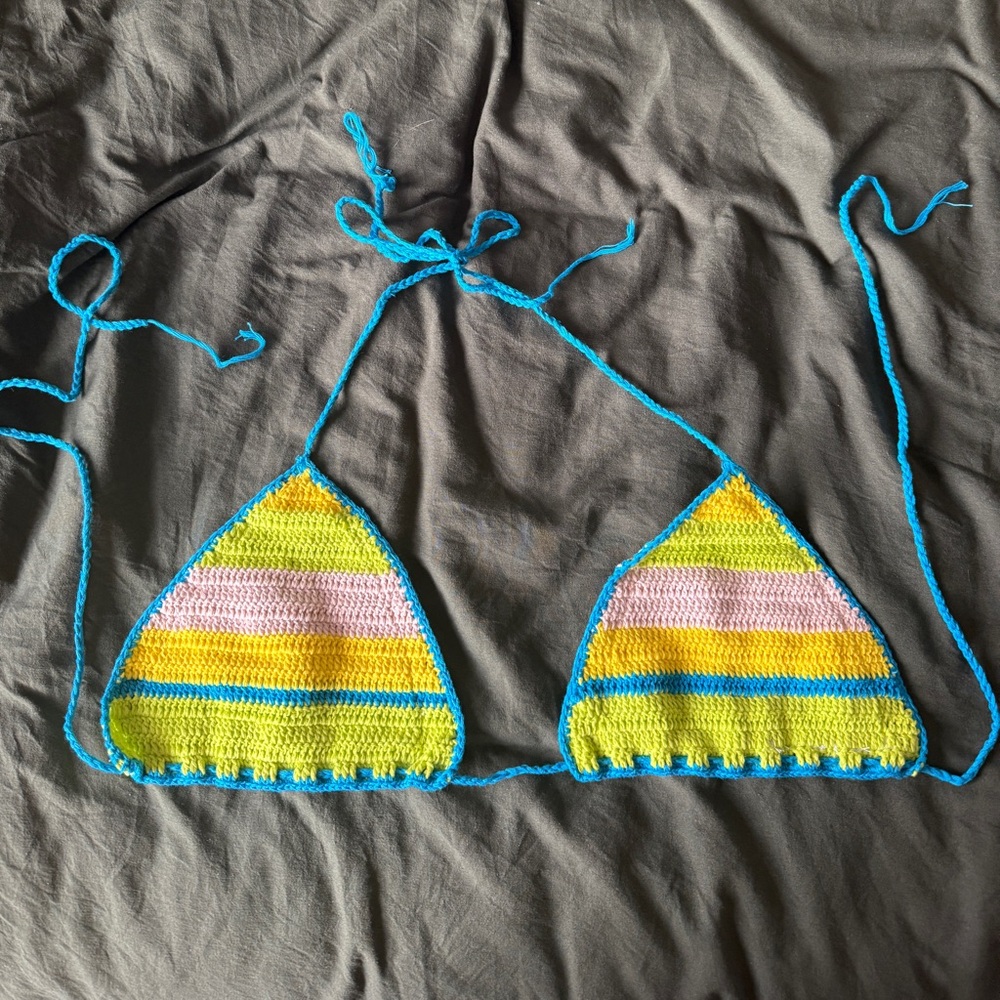 Colorful Crochet Bikini Top